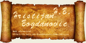 Hristijan Bogdanović vizit kartica